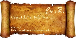 Csatlós Réka névjegykártya