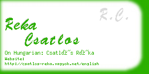 reka csatlos business card